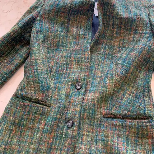 Rachel Roy NWOT Green Tweed Wool Blazer Sz 0