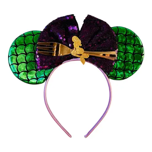 Adorable Ariel The Little Mermaid inspired Mouse Ears headband Green