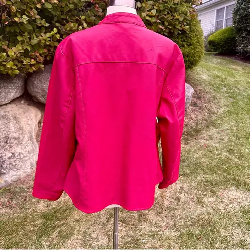 Baccini Dark Pink Faux Leather Plus Size Jacket
