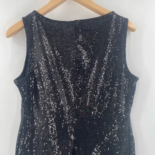 TASH + SOPHIE Dress Size Medium NWT Black Sequin Holiday New Years Sleeveless