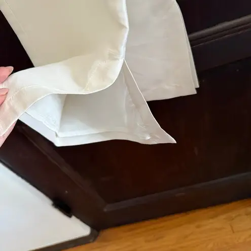 Diane Gilman Vintage | White Silk Straight Leg Pants with Split Ankle Small BNWT