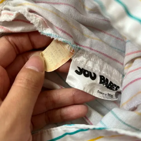 Vintage 80s you babes multicolor rainbow stripes pants XS Size 24