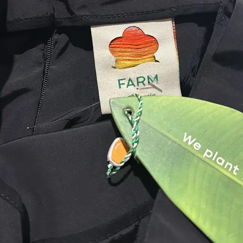 Farm Rio NWT Black Taffeta Mini Skirt Black