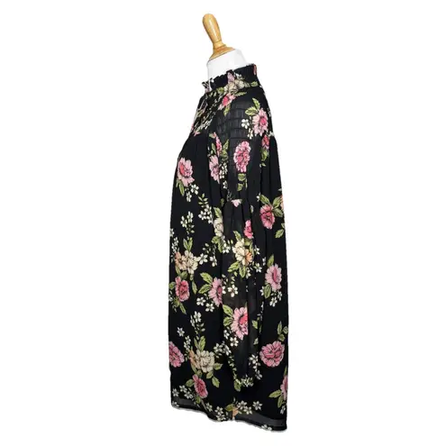 Yumi Kim Anthropologie Yumi Kimi Deep Love Black Astoria Flora tunic mini dress Sz Large