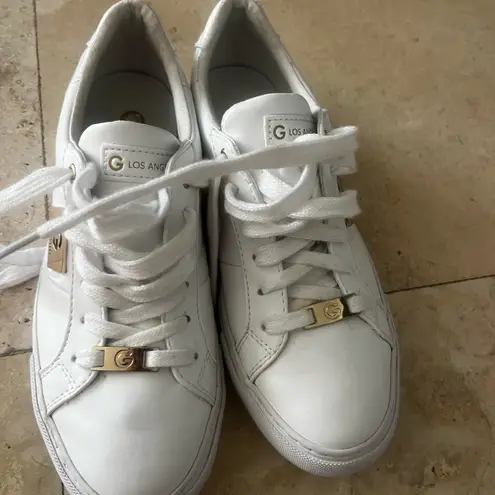 Guess  White Sneakers with Gold Details