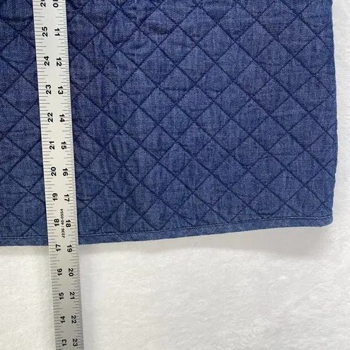 Brooks Brothers Red Fleece skirt Womens 10 Quilted Denim side zip