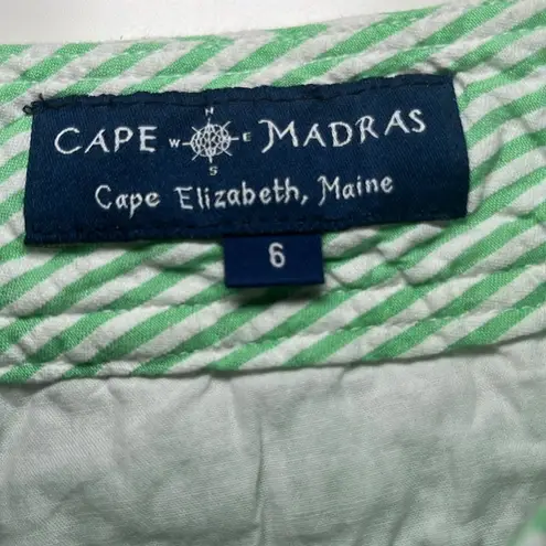 Cape Madras Patchwork Cotton Shorts Green White Size 6