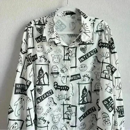 SheIn  Curve UK Graffiti Print‎ Drop Shoulder Shirt Dress Size US 20