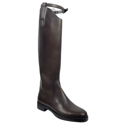 Gucci  Victoria Equestrian Leather Tall Riding Boots Dark Brown Size 37 - Image 6