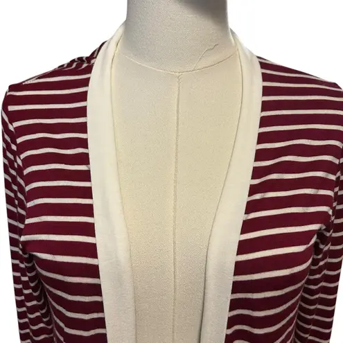 Magic Fit Open Jersey Cardigan X Long Sm USA Burgundy White Stripe Jersey Pocket Red