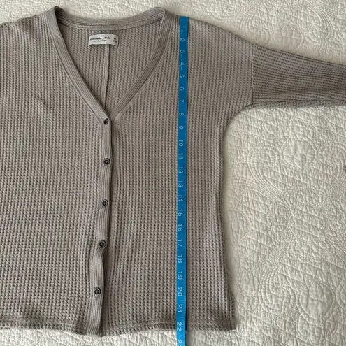 Abercrombie & Fitch  A&F Cozy Waffle Button-Up Top Henley XS Shirt - Image 7