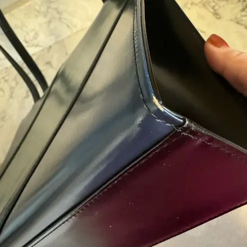 YSL Yves Saint Laurent Vintage Colorblock Shoulder Bag Blue