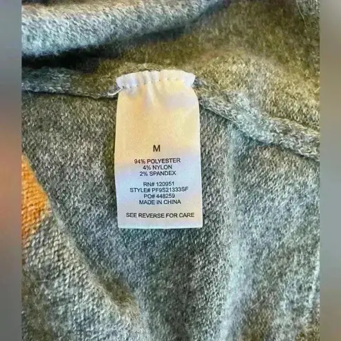 Pinque Gina Crewneck Pullover Striped Sweater Size Medium Fall Soft Cozy Classic Orange