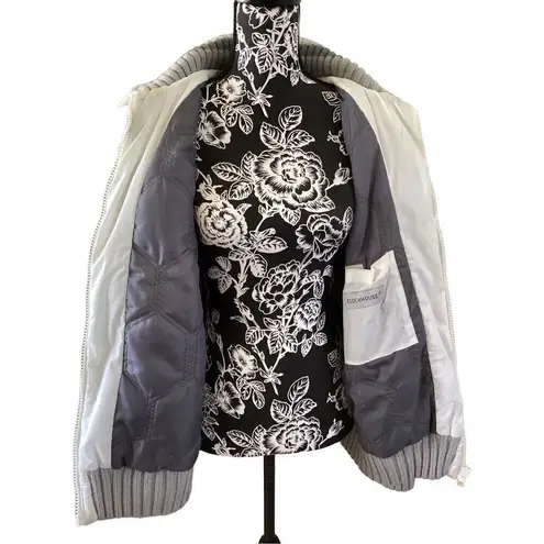 Clockhouse Puffer Sweater Coat Winter Ski Snowboard White Size M