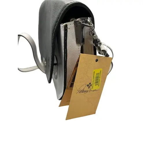 Patricia Nash Bettina Colorblock Saddle Crossbody Bag Purse Black White NWT