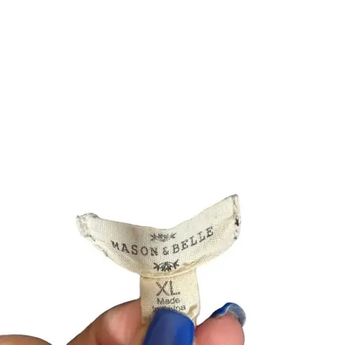 Mason & Belle Navy Blue Lace & Embroidered Sleeveless Blouse Women Sz XL