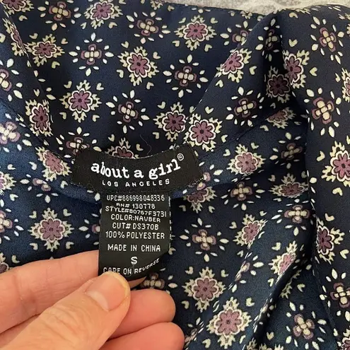 About A Girl mini dress. Size small. Silky soft. Abalone buttons.