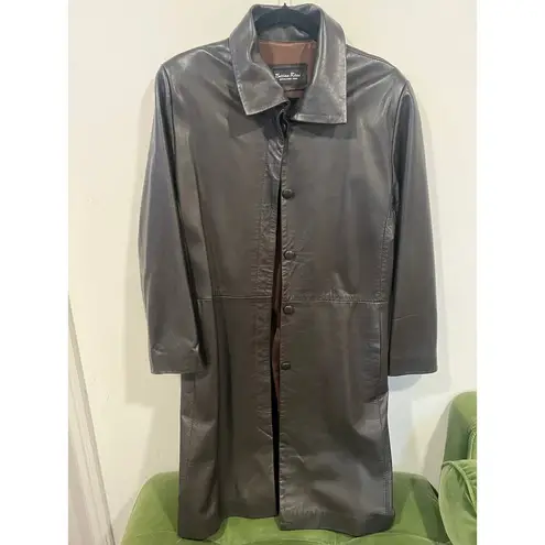 Bettina Rizzi Buenos Aires Brown Soft Long Leather Minimalist Jacket size S/M