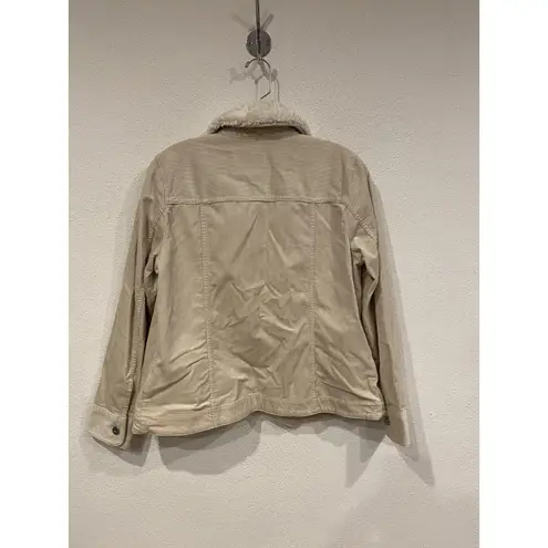 J.Jill Jacket Womens Small Pebble Corduroy Sherpa Collar Button Front Lined