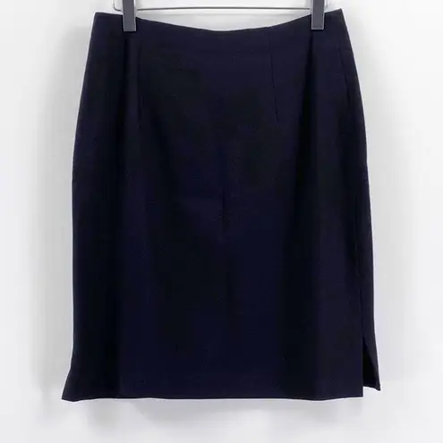 EMILY DANIELL 100% Wool Vintage Black Pencil Mini Skirt Size 10