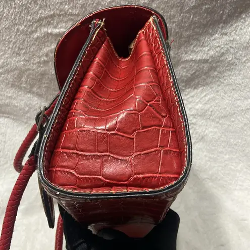 Rosetti Elegant Red Crocodile-Embossed Handbag