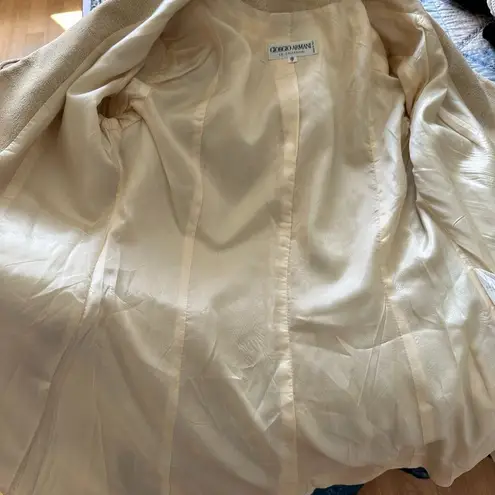 Giorgio Armani Vintage Beige Floral Brocade Skirted Blazer Women's Size 4