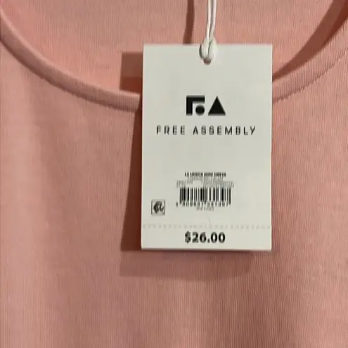 NWT Free Assembly Women's Pleated U Neck Mini Dress size Medium. Pink