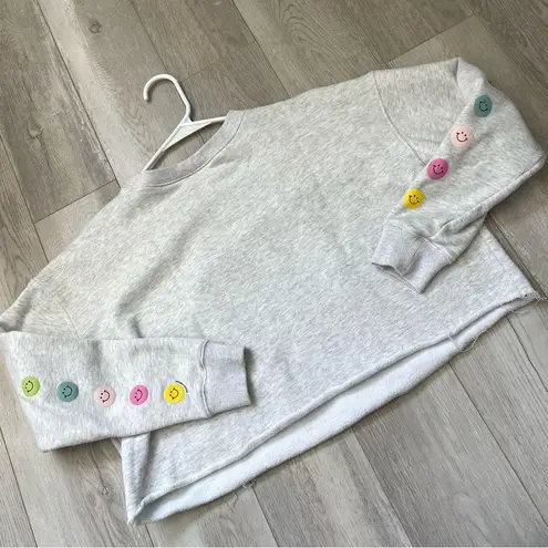 Frasier Sterling Sweatshirt smiley gal crop womens Gray (small) casual comfy