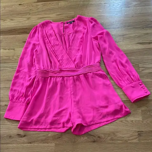Necessary Clothing Pink Jumpsuit with V-Neck and Long Sleeves