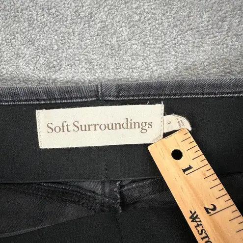 Soft Surroundings Black Denim Pull On Pants Women's Large Elastic Waist Straight - Image 8