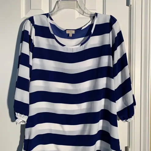 Daniel Cremieux Cremieux 3/4 Sleeve Stripped Blouse - Image 1