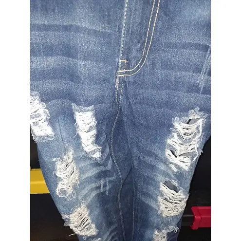 Thrill Distressed Overall Jeans‎ Size 7 Blue