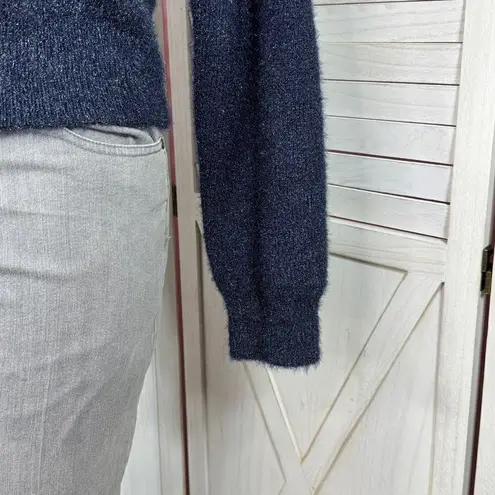 House Of Harlow 1960 Shimmer Sparkle Cardigan Sweater Set Navy Blue XL Chunky