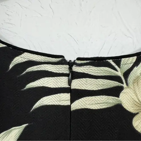 Vintage Hawaiian Reserve Collection Black Green Leaf Print Mini Dress M Shift Size M