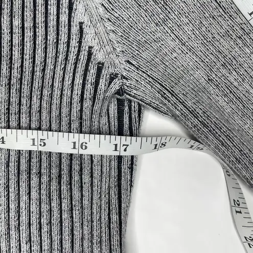 INC Women's Grey 100% Cotton Quilted Ribbed Mock Neck Zip Sweater Jacket Sz L Gray Size L