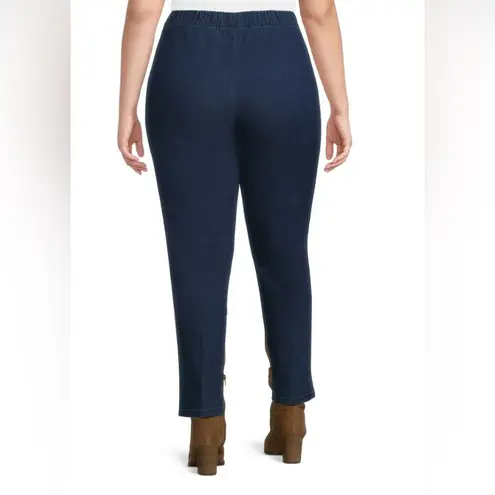 JUST MY SIZE by HANES Womens Pull On Jeans Size 3XP Front Pockets Med Dark New Blue