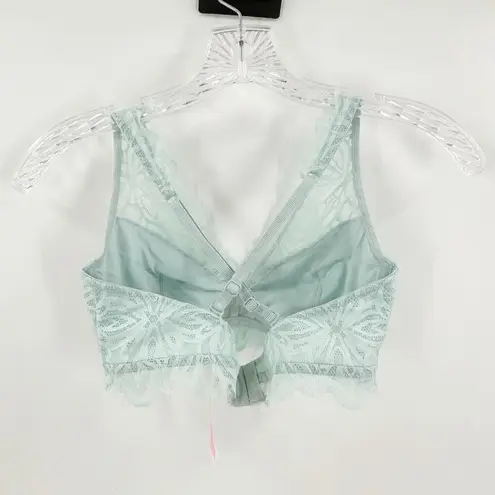 Victoria's Secret Pink Mint Crisscross Back Underwire Lace Bralette Size Small Green