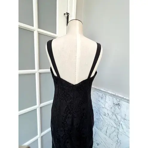 Monique Lhuillier ML Evening Black Lace Mermaid Full Length Gown Size 10