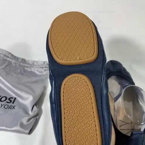 YOSI NEW YORK FOLDABLE BALLET FLATS TRAVEL WOMEN NAVY BLUE SZ 10 NEW