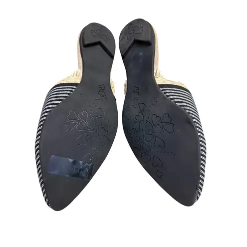 Charleston Shoe Company Blakely Mules Shoes Women’s Sz 5 Black White Stripe NEW