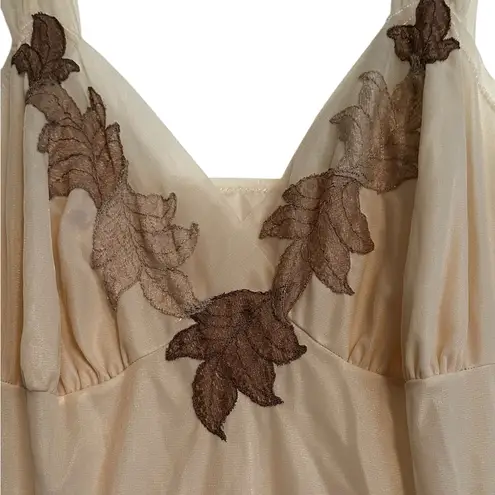 Vintage Van Raalte Dress Semi Sheer Whimsical Forest Fairy Size Small Tan