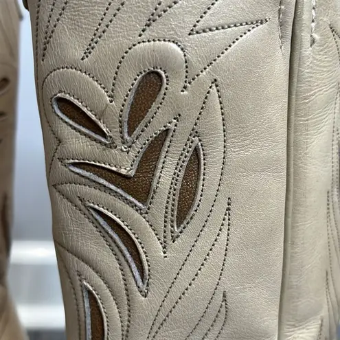 Dan Post Vintage cream brown heeled cowboy cowgirl boots - 7 N ($250)