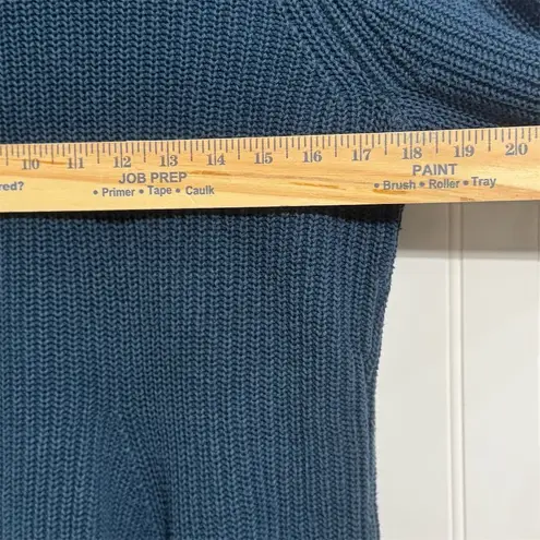 J Jason Wu Peplum Sweater M QVC Rib Knit Flared Hem Navy Blue Cotton Blend Size M - Image 3