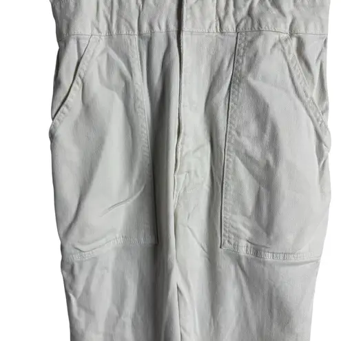 Good American  Fit For Success White Denim Short Sleeve Jumpsuit Size Small