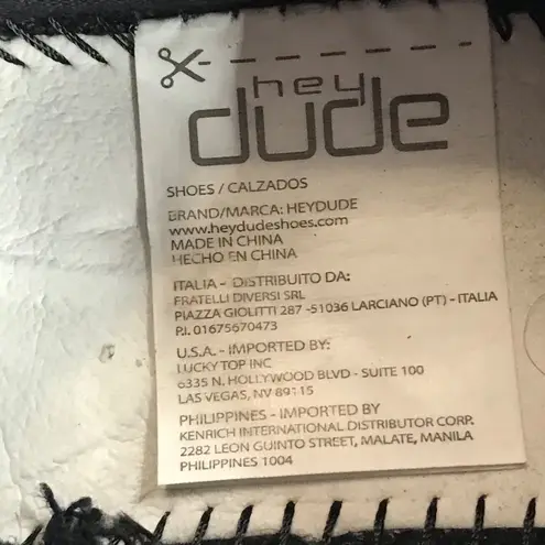 HEYDUDE Black Wendy Slip On Shoes Women's Size 10 EU 41 Casual Cotton Comfort