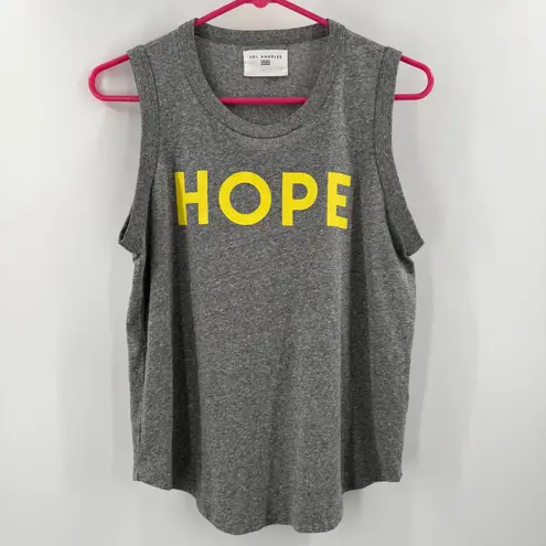 Sol Angeles Hope Tank Top Size Small Gray Yellow Cotton Blend Casual Sleeveless