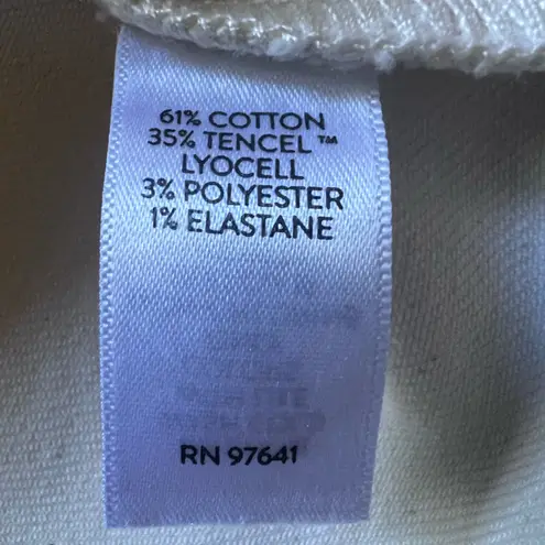 J Jill Beige Cotton /Tencel Contrast Stitching Utility Trucker Chore Jacket