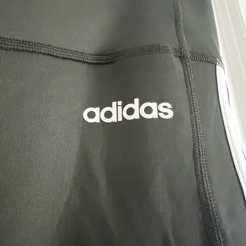 Adidas  Olive Green and White Crop Leggings