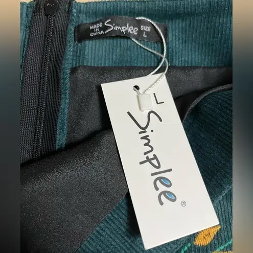 Simplee Apparel Simplee Embroidered Corduroy Mini Skirt NWT