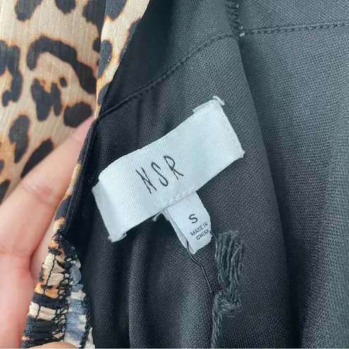 Nsr NWT Animal Leopard Print Puff Sleeve Dress Size S